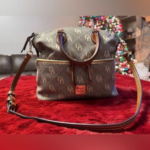 Dooney & Bourke Dillon Double Pocket Satchel in Signature NWOT
